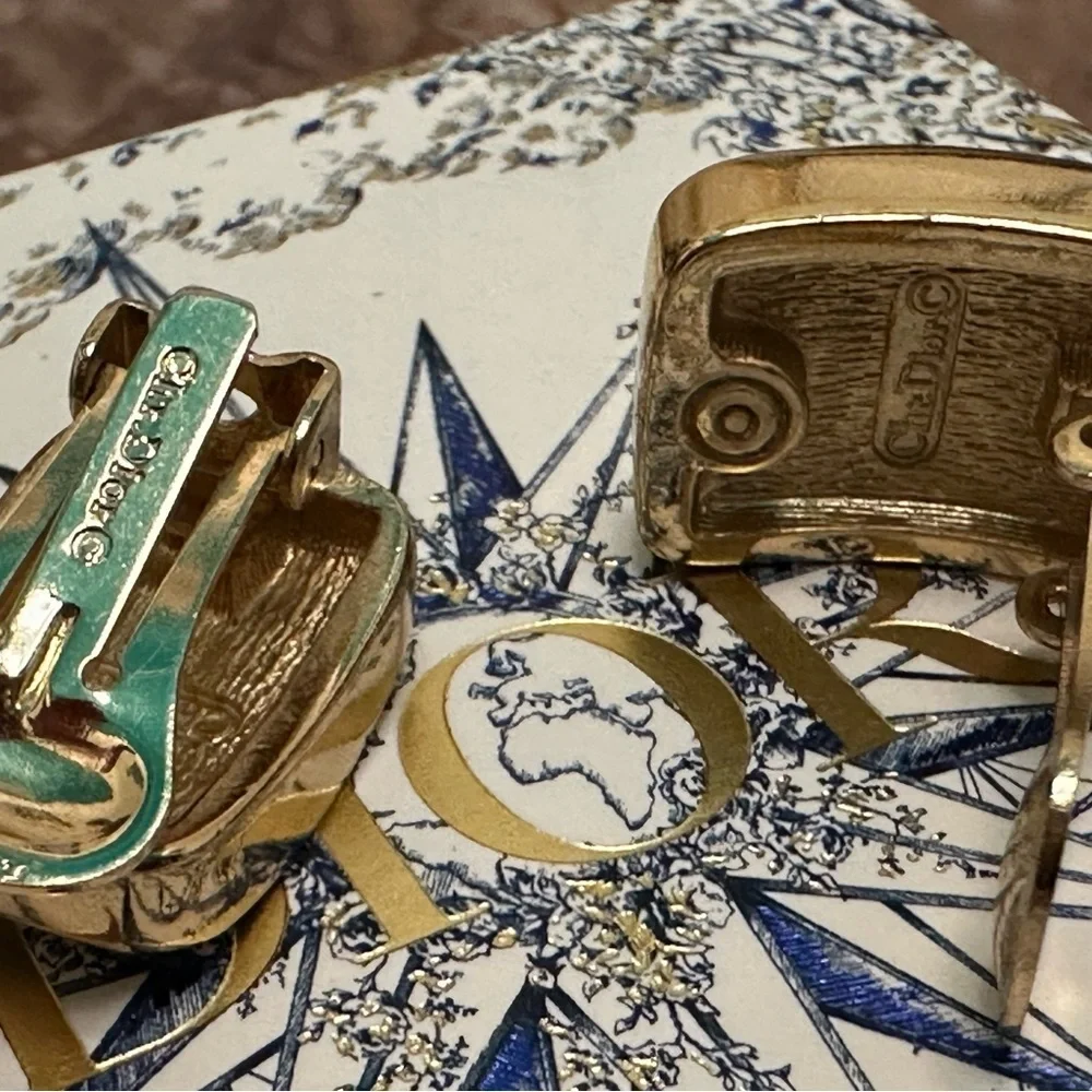 Dior Crystal Square Earrings -Preloved - Picture 4 of 4